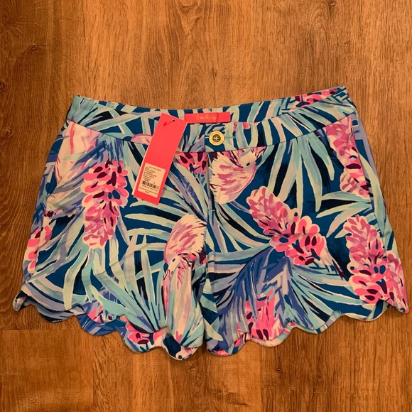 Lilly Pulitzer NWT Buttercup Knit Shorts Mr Peacock B Tweethearts Sz 0 - Picture 1 of 14